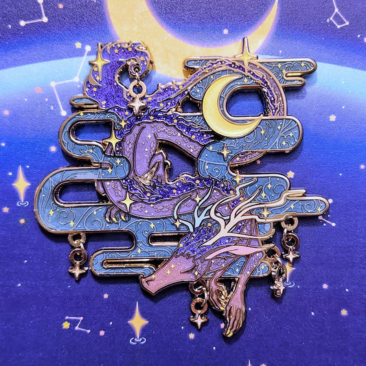 Star Tears Dragon Enamel Pin