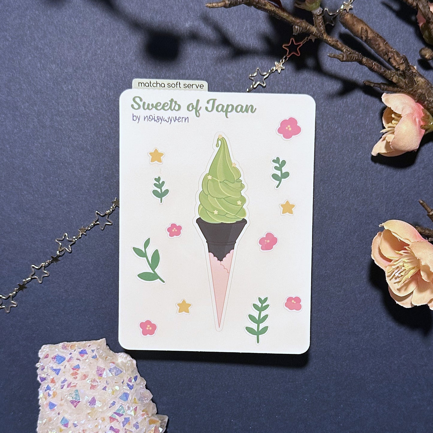 Matcha Ice Cream Vinyl Sticker Sheet