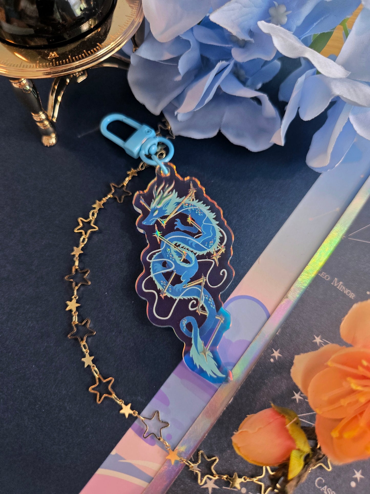 Blue Dragon Rainbow Acrylic Charm