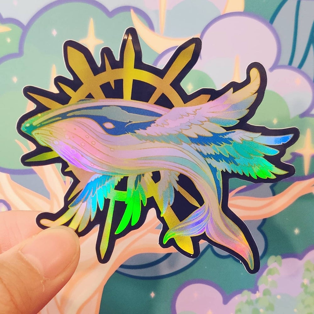 Celestial Whale Holographic Sticker