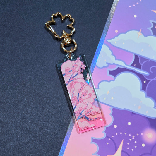 Sakura Clouds Glitter Acrylic Charm