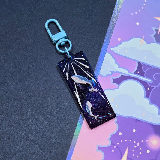 Whale Pod Glitter Acrylic Charm