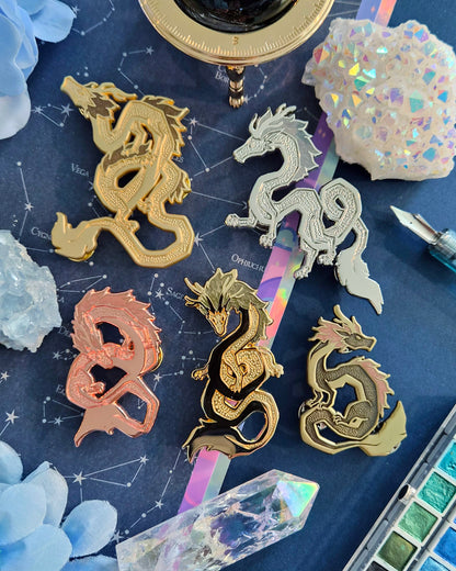 Metallic Dragons Enamel Pins