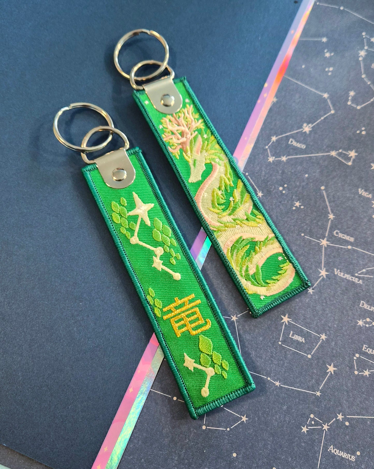 Green Dragon Embroidered Charm