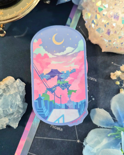 Kyoto Moonrise Holographic Sticker