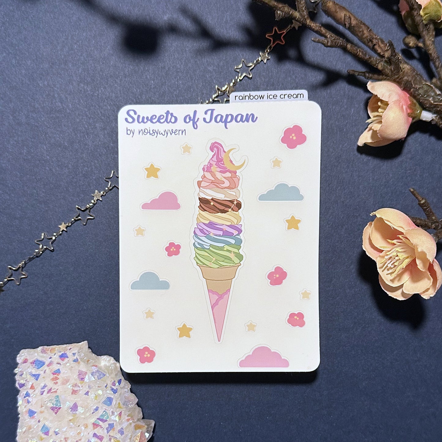 Rainbow Ice Cream Vinyl Sticker Sheet