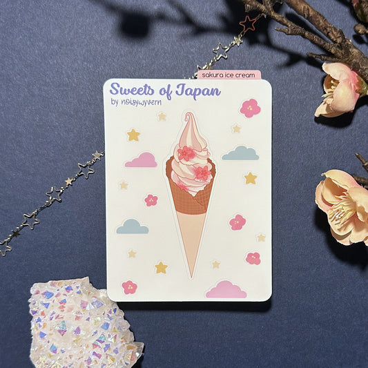 Sakura Ice Cream Vinyl Sticker Sheet