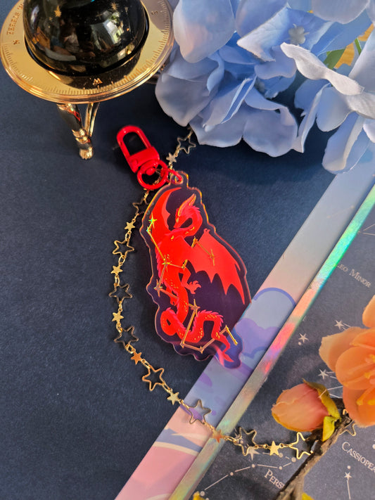 Red Dragon Rainbow Acrylic Charm