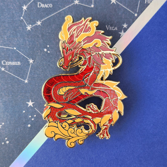 Red Zodiac Dragon Enamel Pin