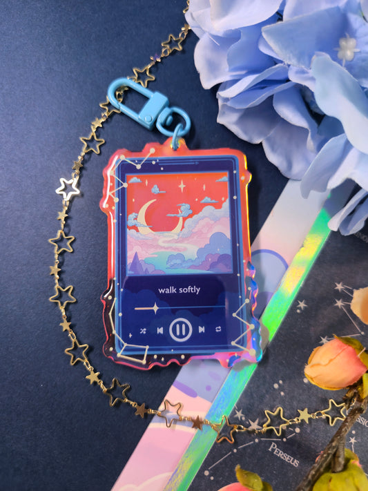 Walk Softly Rainbow Acrylic Charm