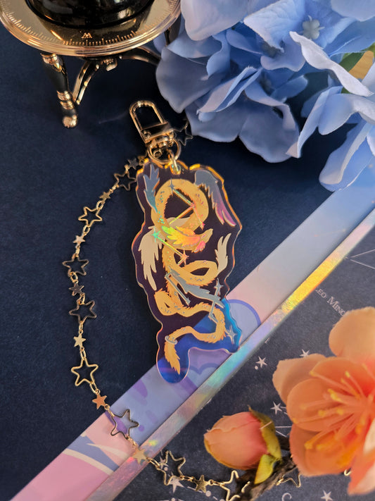 Yellow Dragon Rainbow Acrylic Charm