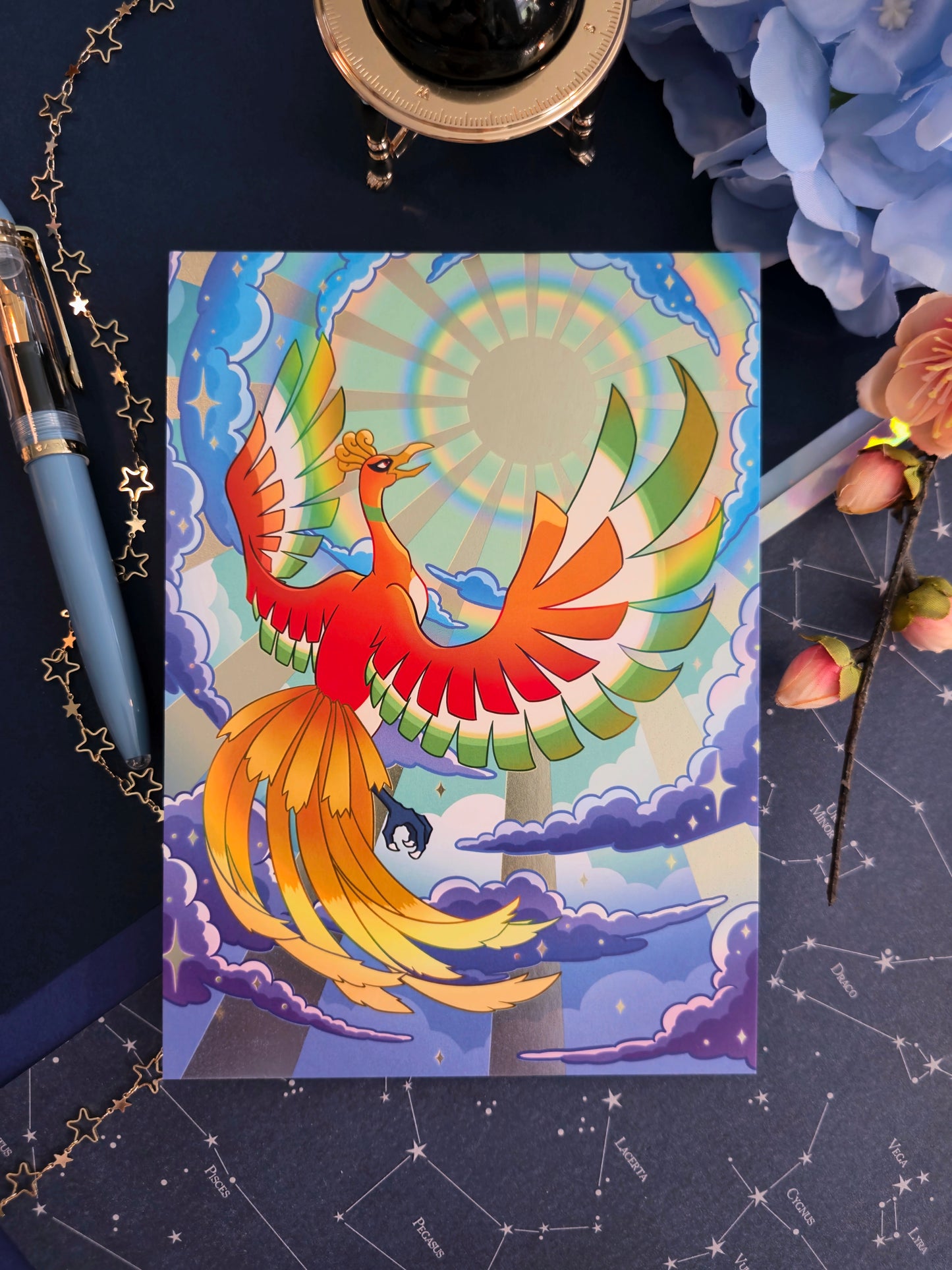 Rainbow Phoenix Art Print