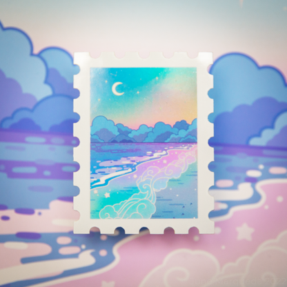 Rainbow Beach Holographic Sticker